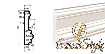 картинка Lepninaplast Молдинг цокольный ЦВ-190/1 от магазина Gaudi