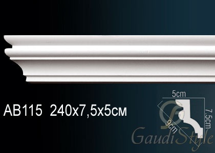 Perfect карниз потолочный гладкий AB115F от магазина Gaudi