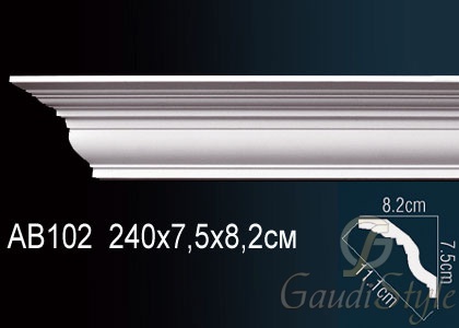 Perfect карниз потолочный гладкий AB102F от магазина Gaudi