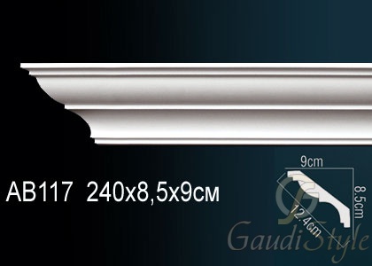 Perfect карниз потолочный гладкий AB117F от магазина Gaudi
