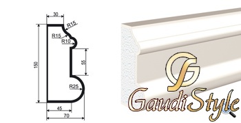 картинка Lepninaplast Молдинг цокольный ЦВ-150/3 от магазина Gaudi