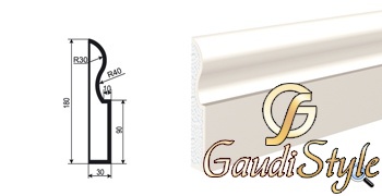 картинка Lepninaplast Молдинг цокольный ЦВ-180/1 от магазина Gaudi