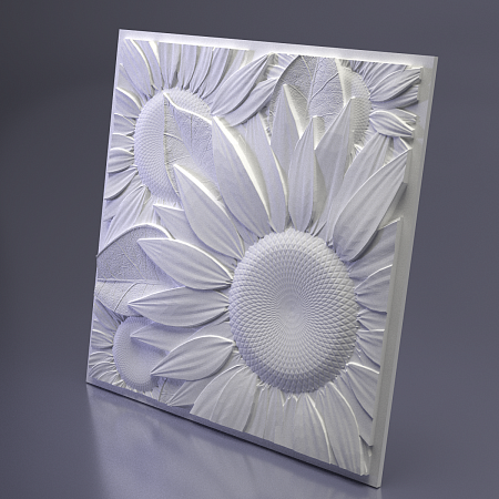 картинка 3D панель из гипса Sunflower  500х500 мм, 0,25м2 от магазина Gaudi